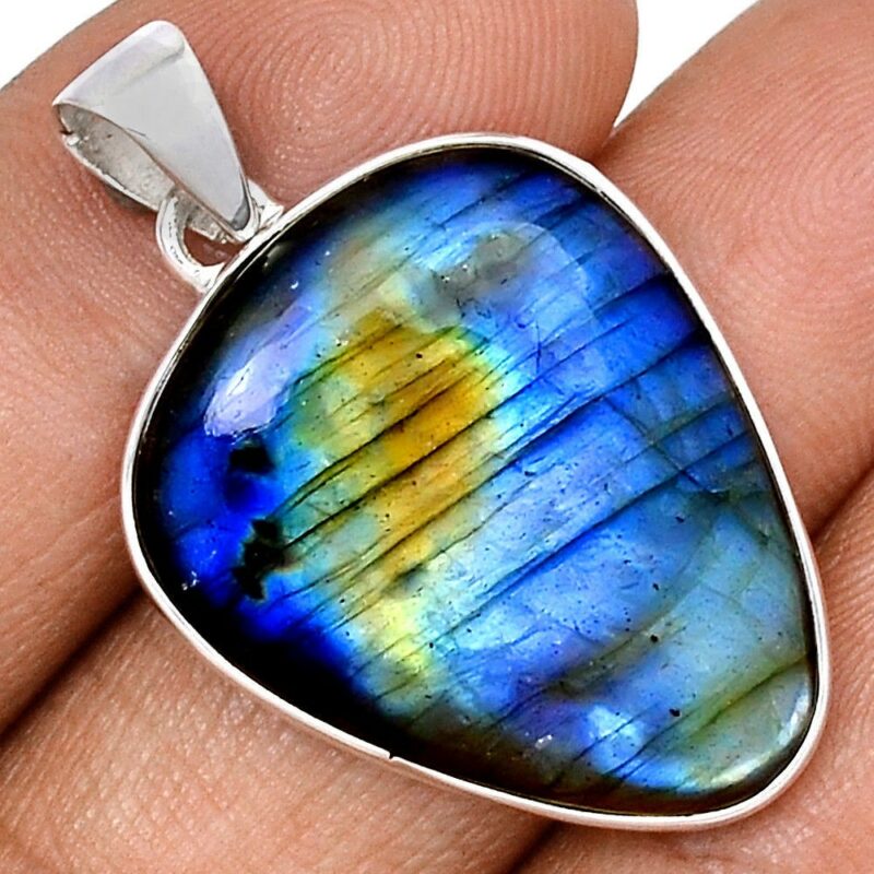 Pendentif Protection Labradorite Monture Argent 925 Ref 8599