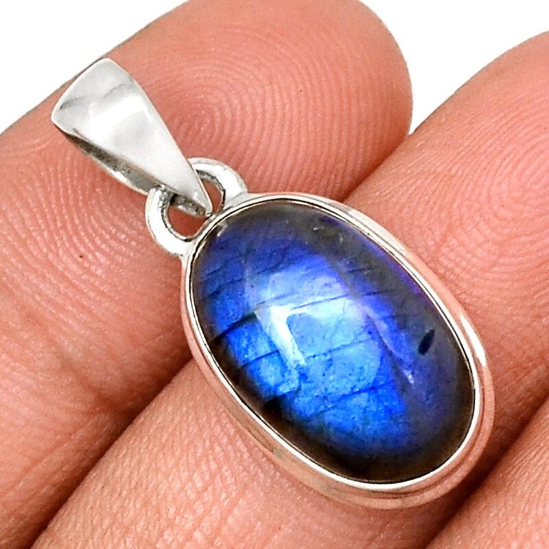 Pendentif Protection Labradorite Monture Argent Ref