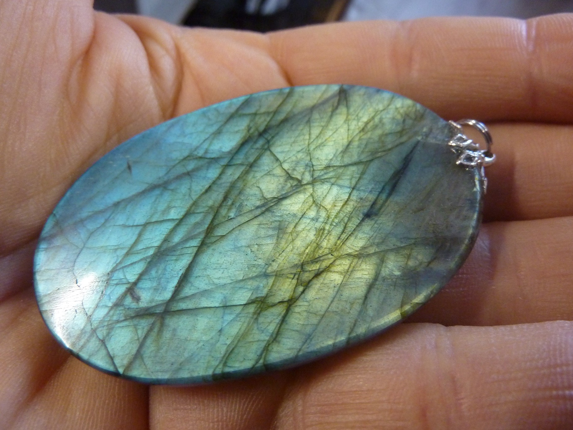 Enorme Pendentif Protection Labradorite 43 Gr Ref 1915