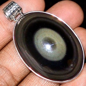 Pendentif obsidienne oeil céleste