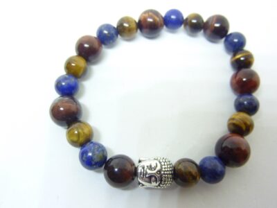 BRACELET PROTECTION: OEIL DE TIGRE,OEIL DE TAUREAU,LAPIS LAZULI
