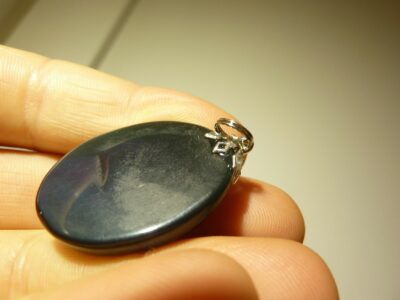 Pendentif protection Obsidiene oeil celeste ref 7806 °