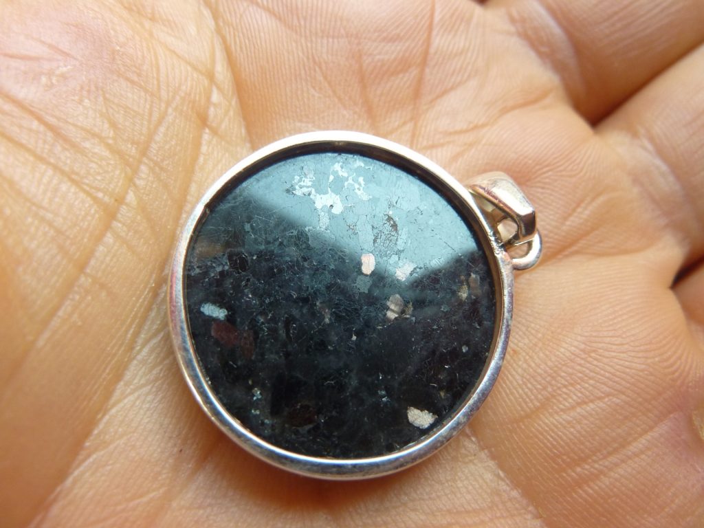 Pendentif Nuummite Véritable monture argent 925 Rare ref 3988 – Image 6