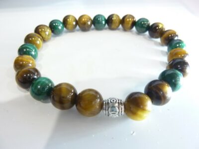 Bracelet oeil de tigre-malachite