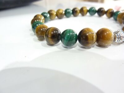 Bracelet oeil de tigre-malachite