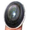 Bague protection obsidienne oeil celeste argent 925 taille 55 1/4 ref 8861