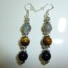 Boucles d'oreilles protection Oeil de tigre Labradorite Tourmaline noire
