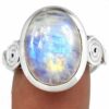 BAGUE PIERRE DE LUNE MONTURE EN ARGENT 925.TAILLE 57 3/4 REF 4421