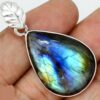 Pendentif protection labradorite monture argent 925 ref 0996