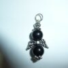 PENDENTIF SHUNGITE PERLES 8 MM ANGE PROTECTEUR