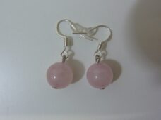 Boucles d'oreilles quartz rose-perles rondes 10 mm