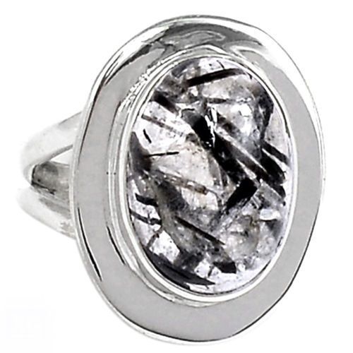 BAGUE Quartz Tourmaliné monture argent 925 TAILLE 52 3/4 ref 8370