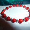 Bracelet corail rouge et perles plaqué argent
