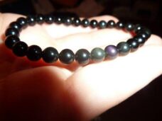 Bracelet Obsidienne oeil celeste – perles rondes de 6 mm