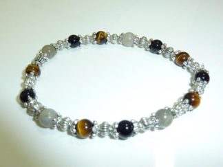 Bracelet Oeil de tigre-Labradorite-Tourmaline noire-protection extrème
