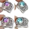 Bague laboratoire comme Alexandrite monture argent 925 taille 57 ref 1024