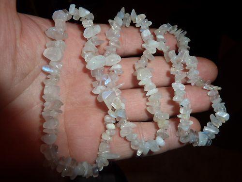 Lot de 3 bracelets pierre de lune perles multiformes 6-10mm