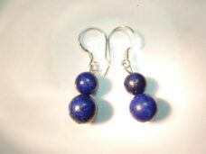 Boucles d'oreilles lapis lazuli-Perles rondes 8-6 mm