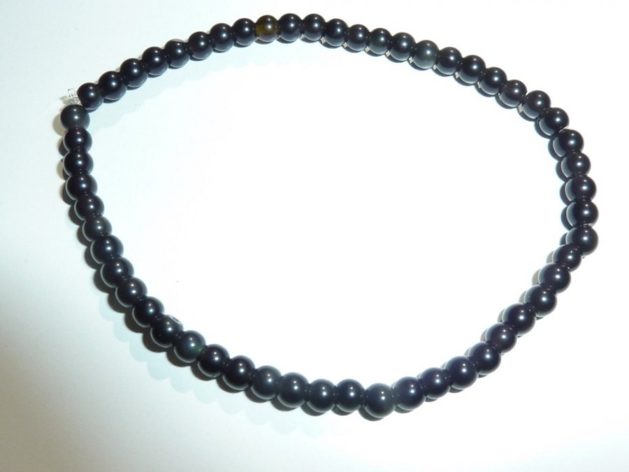 Bracelet Obsidienne oeil celeste – perles rondes de 8 mm