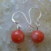 BOUCLES D&rsquo;OREILLES CORAIL  SAUMON VERITABLE 8 mm