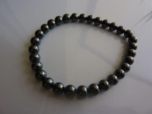 Bracelet en hématite perles rondes 6mm