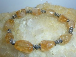 Bracelet citrine perles multiformes et plaqué argent