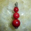 PENDENTIF CORAIL ROUGE VERITABLE 12-10-8 mm