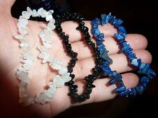 Lot bracelets Lapis lazuli Pierre de lune tourmaline noire perles multiformes 6-10mm