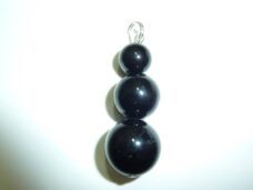 Pendentif tourmaline noire perles rondes 14-12-10 mm