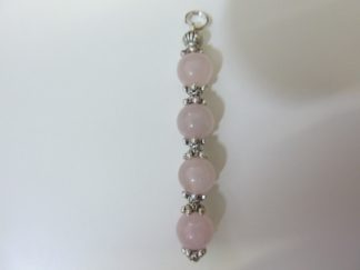 Pendentif quiétude-douceur en quartz rose perles 8mm