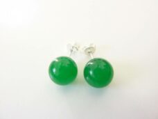 Boucles d'oreilles Jade vert 10 mm