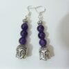 Boucles d&rsquo;oreilles Bouddha Améthyste