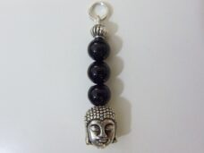 Pendentif protection Bouddha Tourmaline noir perles 6 mm
