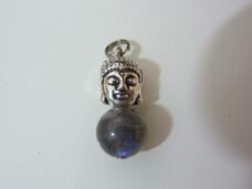 Pendentif protection Bouddha: Labradorite perle 10 mm
