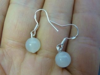 Boucles d'oreilles pierre de lune - perles rondes 8 mm