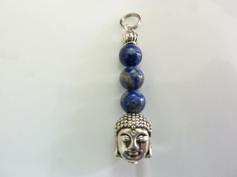 Pendentif Bouddha Lapis lazuli perles 6 mm