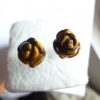 BOUCLES D&rsquo;OREILLE PROTECTION OEIL DE TIGRE FLEUR