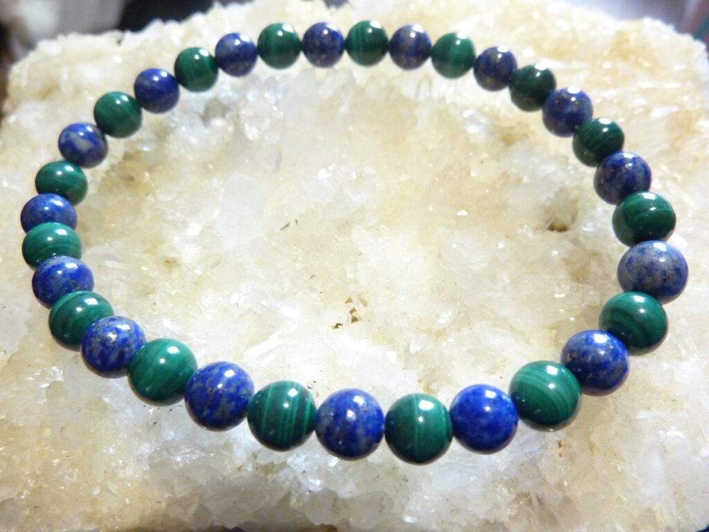 BRACELET MALACHITE-LAPIS LAZULI 6 mm