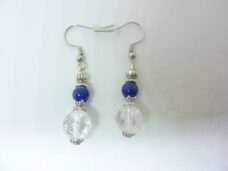 Boucles d'oreilles lapis lazuli-Quartz cristal de roche