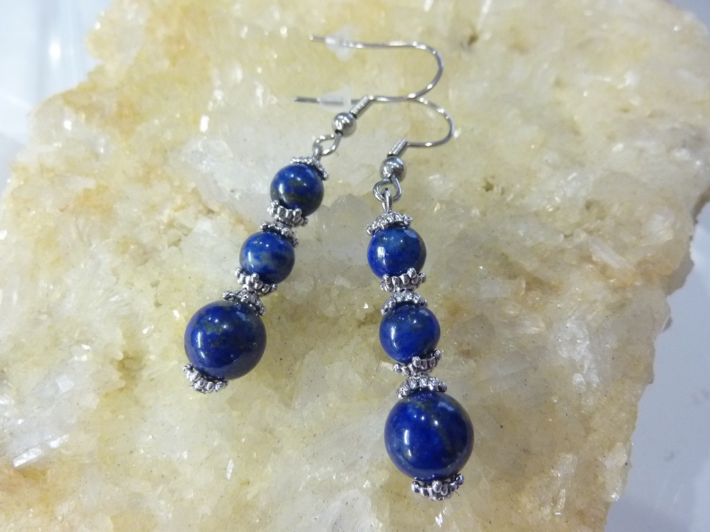 Boucles d'oreilles lapis lazuli Naturelle