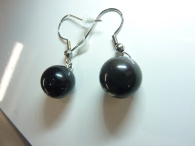 Boucles d'oreilles Obsidienne oeil céleste