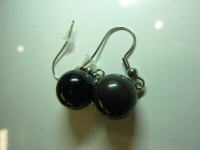 Boucles d'oreilles Obsidienne oeil céleste