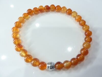 Bracelet cornaline perles rondes 6 mm