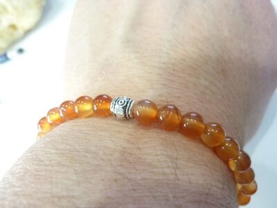 Bracelet cornaline perles rondes 6 mm