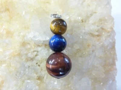 Pendentif oeil de tigre-oeil de taureau-oeil de faucon