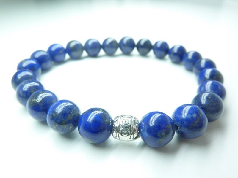 Bracelet lapis lazuli - Perles rondes 8 mm