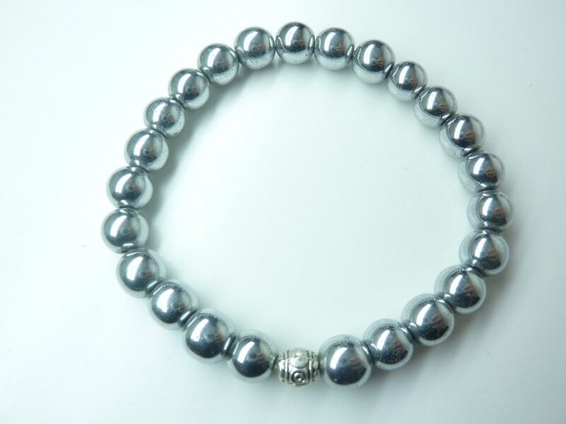 Bracelet en hématite perles rondes 8mm