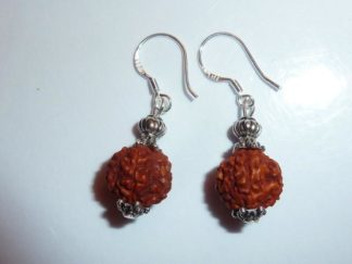 Boucles d'oreilles Rudraksha perles 10 mm