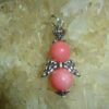 Pendentif ailes d’ange en pierres naturelles en corail rose perles rondes 8mm