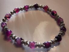 Bracelet agate rubanée violet